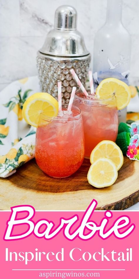 Barbie Cocktail Recipe | Barbie Movie Drink | Barbie Themed Cocktails | Barbieland | Kenergy | Barbie Movie | Pink Cocktail | Sweet Cocktail Recipe #summerdrinks #barbiecocktail #barbie #cocktailidea Barbie Sangria, Barbie Cocktail, Sweet Cocktail, Themed Cocktails, Wine Cocktail Recipes, Blog Success, Wine Spritzer, Creative Cocktails, Easy Cocktail