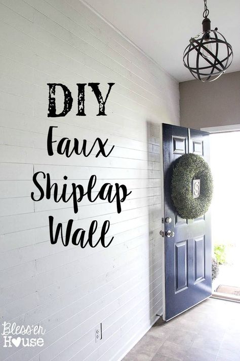 DIY Planked Board and Batten Accent Wall Part 1 Fake Shiplap Wall, Fake Shiplap Wall Diy, Fake Shiplap, Faux Shiplap Wall, Diy Faux Shiplap, Diy Plank Wall, Shiplap Wall Diy, Blogger Home, Shiplap Wall