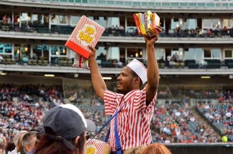 Confessions of a Ballpark Food Vendor « Corn Dog Batter, Stadium Food, Ballpark Food, Baseball Food, Food Vendor, Coney Dog, Bacon Dog, Penguin Costume, Hot Dog Toppings