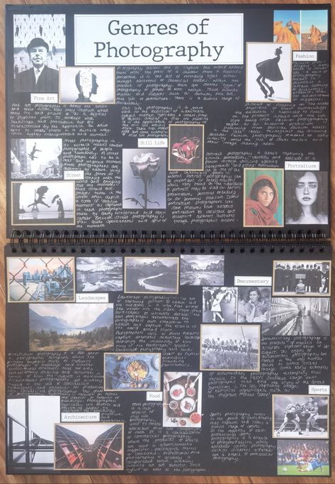 History Of Photography Sketchbook, Photographer Research Page, Genres Of Photography, Photography Gcse Book, Gcse Photography Sketchbook Layout Grade 9, Gcse Photography Sketchbook Ideas, Photography Research Pages, Our World Photography Gcse, Gcse Photography Sketchbook Layout