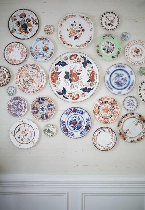 My dining room Dining Room Plate Wall, Plate Wall Decor Dining Room, Plates On Wall In Dining Room, Plate Wall Dining Room, Alison Aesthetic, Plate Walls, Eclectic Dishes, Collection Shelf, Kitchen Rehab