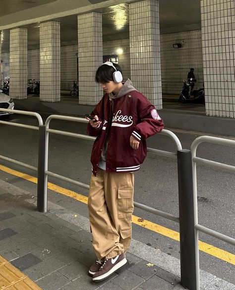 Korean Street Fashion Men, Baggy Fashion, Guys Fashion Casual, Asian Streetwear, Guy Fits, Trendy Boy Outfits, Classy Outfits Men, Men's Outfits, Baggy Clothes