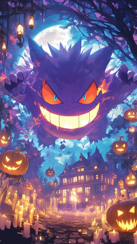 Happy Halloween Gif, Ghost Type Pokemon, Pokemon Halloween, Halloween Wallpaper Iphone Backgrounds, Ghost Pokemon, Ghost Type, Spooky Costumes, Anime Halloween, Halloween Wallpaper Iphone