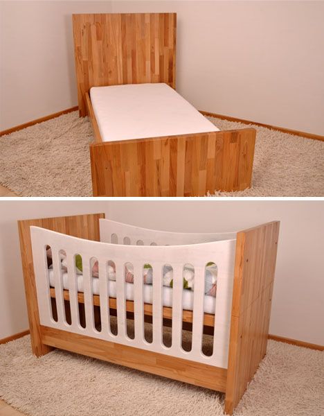 Crib, Couch & Bed: Convertible Furniture Grows with Kids Convertable Furniture, Baby Crib Ideas, Crib Plans, Crib And Changing Table Combo, Cradle Woodworking Plans, Baby Crib Designs, Baby Couch, Baby Crib Diy, Crib Design