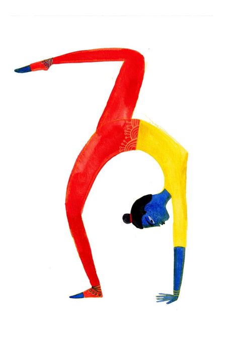 Body Movement Illustration, Acrobat Illustration, Yoga Inspiration Art, Wheel Yoga, Circus Illustration, Yoga Drawing, Spiritual Aesthetic, Arte Yoga, Yoga Illustration