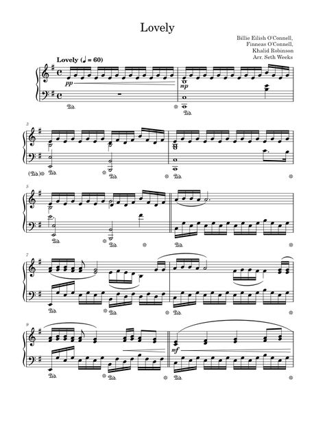 Guitar Tabs Billie Eilish, Piano Songs Billie Eilish, I Love You Billie Eilish Guitar Tab, Lovely Piano Notes Billie Eilish, Lovely Billie Eilish Piano, Somewhere Only We Know Piano Notes, Keyboard Sheet Music, Piano Songs Sheet Music, Easy Sheet Music