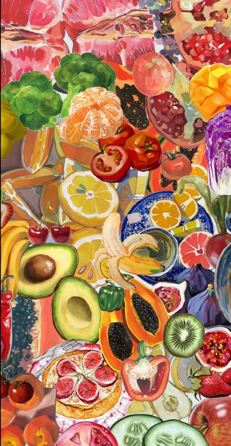 Collage Wallpapers, Fruit And Veggie, The Internet, Abstract Painting, Wallpapers, Internet, Fruit, Collage, Birthday