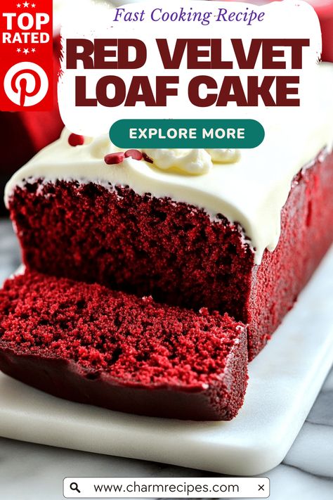 Red Velvet Mini Loaves, Red Velvet Cake Loaf, Starbucks Red Velvet Loaf Cake Recipe, Red Velvet Roll Cake Recipe, Red Velvet Bread, Red Velvet Loaf Cake, Red Velvet Cake Recipes, Red Velvet Loaf, Bread Loafs