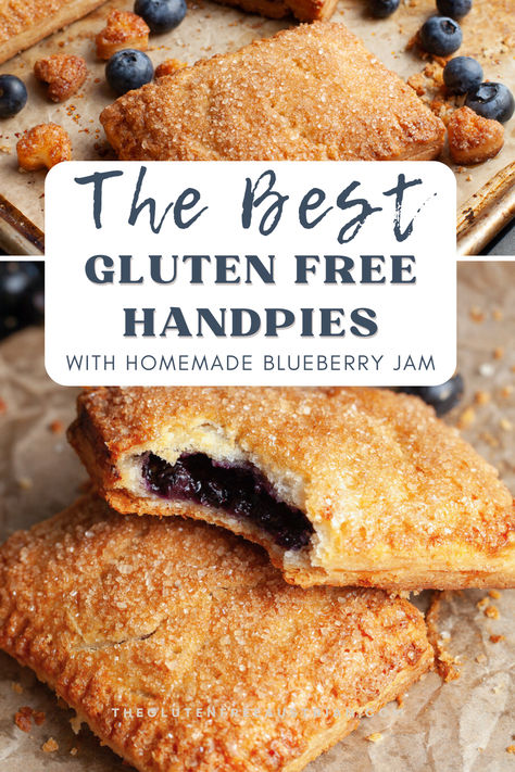 Follow this detailed recipe to learn how to make a buttery, light, and flaky pastry crust filled with homemade blueberry jam. Gluten Free Hand Pies, Gluten Free Pop Tarts, Homemade Blueberry Jam, Gluten Free Pastry, Gluten Free Pie, Gluten Free Bakery, Pastry Crust, Gluten Free Sweet, Homemade Gluten Free