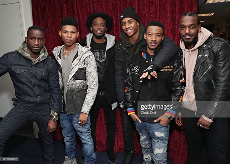 Cast of 'The New Edition Story', Actors Elijah Kelley, Bryshere Y. Gray, Woody McClain, Keith Powers, Algee Smith and Luke James visit the SiriusXM Studios on January 18, 2017 in New York City. New Edition Story, Woody Mcclain, Michael Bivins, Bryshere Gray, Luke James, Ralph Tresvant, Chocolate Girls, Old School Music, Black Tv