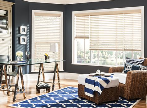 Blinds For Large Windows, Modern Valances, Patio Door Blinds, Bali Blinds, Blinds And Shades, Motorized Blinds, Horizontal Blinds, Window Treatments Living Room, Faux Wood Blinds