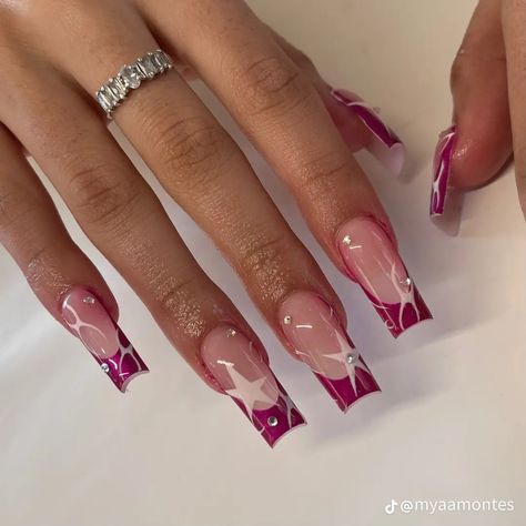 Cute Long Nail Designs, Designs For Short Nails, Simple Acrylic Nails, Glow Nails, Classy Acrylic Nails, Unique Acrylic Nails, Bling Acrylic Nails, Short Acrylic Nails Designs, Pink Acrylic Nails