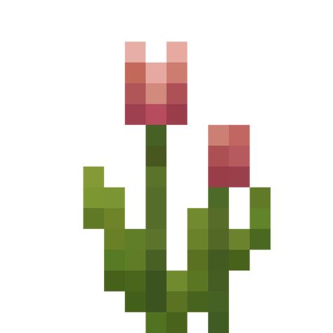 Minecraft Drawing Ideas Pixel, Minecraft Png Icons, Pixel Block Art, Minecraft Flower Grid, Flor Minecraft, Minecraft Flowers Pattern, Minecraft Tulip, Pixel Art Birthday, Pixel Art Inspiration