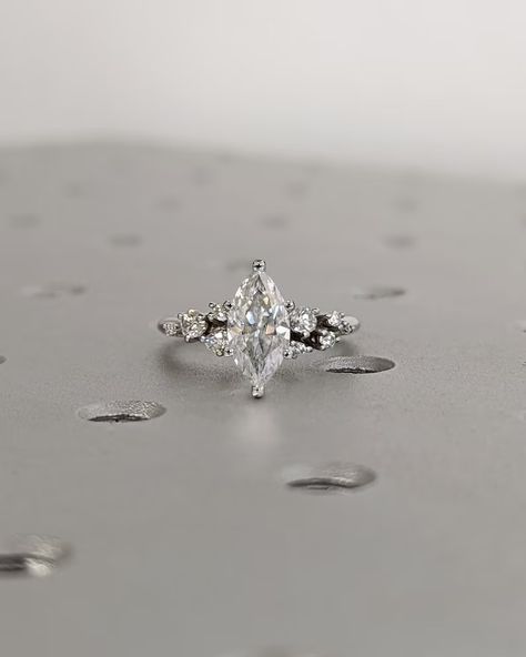 Marquise Moissanite Ring Vintage Moissanite Engagement Ring White Gold Unique Snowdrift 6 Prong Engagement Ring Diamond Wedding Ring for Her - Etsy Israel Marquise Wedding Band Set Vintage Style, Marquise Engagement Ring White Gold, Unique Marquise Engagement Ring, Vintage Marquise Engagement Ring, 6 Prong Engagement Ring, Marquise Wedding Ring, Engagement Ring Types, Women Images, Diamond Centerpiece