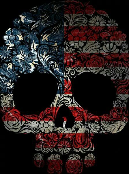 This would be an awesome addition to my skull sleeve i'm  working on! American Flag Tattoos For Women, Sugar Skull Sleeve, American Flag Tattoos, Skeleton Pics, Flag Tattoos, Patriotic Tattoos, Skull Flag, Skull Sketch, Skull Sleeve Tattoos