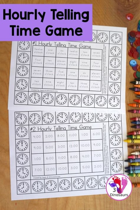 Free Telling Time Games, Telling Time Worksheets Free Printable, Telling The Time Activities, Telling Time For Kids, Telling Time Games, Telling Time Activities, Math Fact Games, Free Math Printables, Clock Games