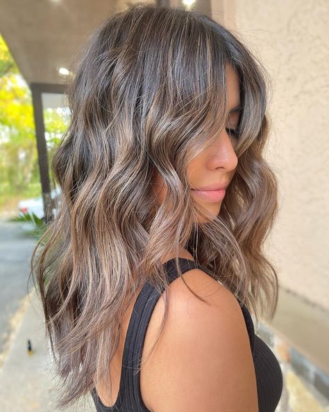 Level 7 Hair Color Ash, Level 7 Hair, Natural Ash Brown Hair, Level 7 Hair Color, Ashy Brown Hair Balayage, Ash Brown Hair With Highlights, Ash Brown Hair Balayage, Ash Brown Highlights, Ashy Brown