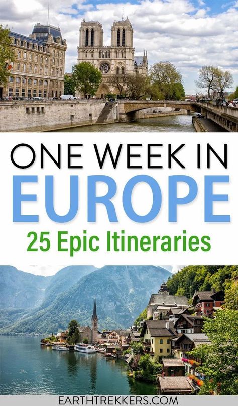 If you are planning a 7 day Europe itinerary, we have lots of ideas for you. Best way to spend one week in Europe, 25 detailed itineraries. Luxury Travel | Ultimate Destinations | Traveling the World | Europe Travel Photography | Dream Vacation | Wanderlust | Travel Escape | Explore Destination | Europe Aesthetics | Travel To Europe | European Destinations 1 Week Europe Itinerary, 7 Days In Europe Itinerary, Europe Itinerary 2 Weeks, One Week In Europe, Visiting Europe, Trips In Europe, Europe Itinerary, Travelling Europe, European Travel Tips