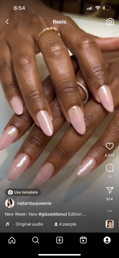 Neutral Pink Chrome Nails, Shimmery Pearl Nails, Subtle Pink Chrome Nails, Square Bridal Nails, Pink Chrome Nails Black Women, Fun Bachelorette Nails, Pink Chrome Nails With Pearls, Light Pink Pearl Chrome Nails, Pink Mermaid Nails