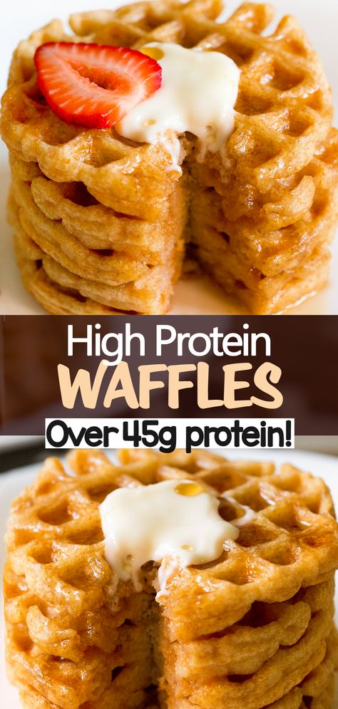 Easy Healthy Protein Waffles Recipe (With 45 Grams Protein) Protein Waffles No Egg, 3 Ingredient Protein Waffles, Premier Protein Waffles, Low Cal Protein Waffles, Freezer Protein Pancakes, Breakfast High Protein Low Calorie, Arbonne Protein Waffles, Keto Protein Waffle Recipe, Freezer Protein Waffles