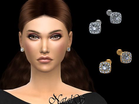 Check out these Diamond earring studs created by NataliS! 4 Piercings, Cc Jewelry, Black Simmer, Sims Accessories, Spiritual Witchcraft, Sims 4 Piercings, Sims 4 Tattoos, Sims 4 Tsr, Cushion Cut Diamond Ring