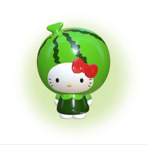 3d Sanrio, Green Hello Kitty, Kidcore Wallpaper, Sanrio Stickers, Cat App, Ipad Ideas, Oxford Comma, Rainbow Family, Green Icons