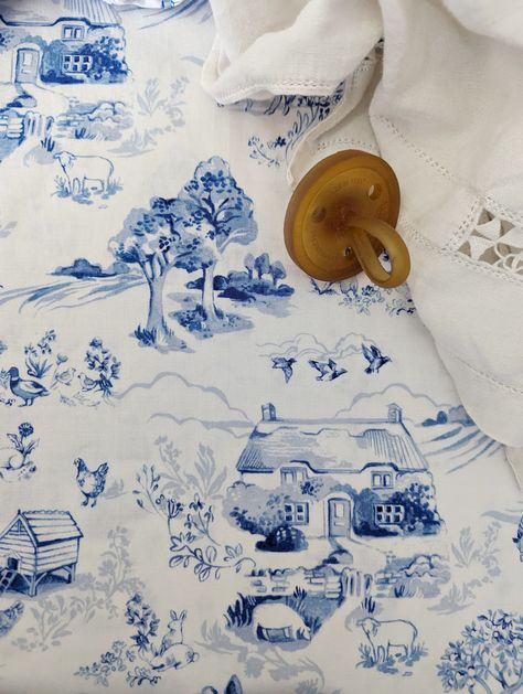 Toile Baby Bedding Ducks Sheep Farm Crib Sheet White Blue - Etsy Blue And White Nursery Boy, Toile Nursery, Vintage Crib, Puppy Nursery, Changing Pad Covers, Baby Crib Sheets, Baby Sheets, Farm Nursery, Mini Crib Sheets