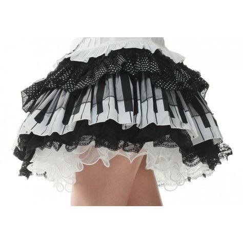 Lolita Charm Women's Gothic and Lolita Piano Melody Skirt (€44) ❤ liked on Polyvore featuring skirts, gothic lolita skirts, gothic skirt and goth skirt Goth Skirt, Gothic Skirts, Black And White Skirt, White Skirt, Gothic Lolita, Lolita Fashion, Black Skirt, Fancy Dresses, Printed Skirts