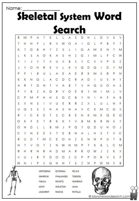 nice Skeletal System Word Search Human Body Word Search, Skeletal System Worksheet Free Printable, Support System Worksheet, Rad Tech Week Games, Dj Games, Skeletal System Activities, Physical Education Bulletin Boards, Skeletal System Worksheet, Medical Camp