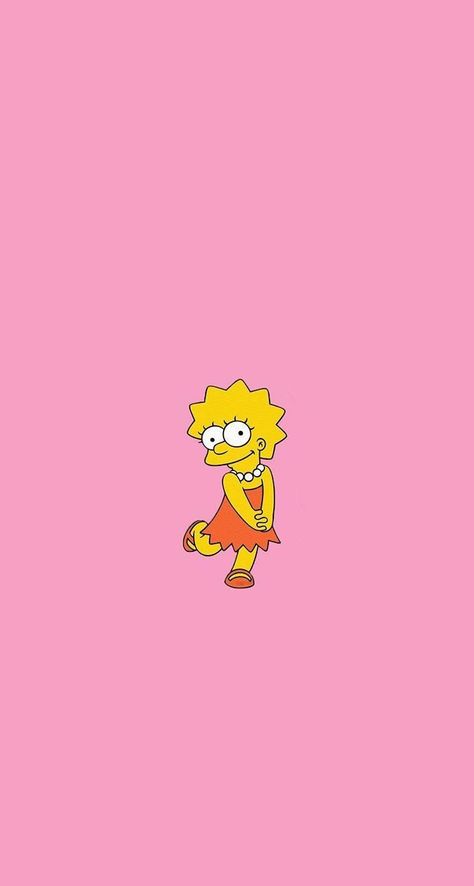 Lisa Simpson Wallpaper for mobile phone, tablet, desktop computer and other devices HD and 4K wallpapers. Wallpaper Pink, The Simpsons, Lisa Simpson, Pink Background, Wallpapers, Orange, Yellow, Hair, Pink