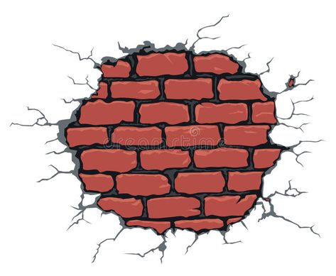 Cracked brick wall. Vector illustration of cracked brick wall #Sponsored , #Ad, #ad, #brick, #cracked, #illustration, #Cracked Cracked Brick Wall, Brick Wall Illustration, Brick Wall Drawing, Wall Illustration, Name Drawings, Red Brick Wall, Brick Art, Haunted Dollhouse, Urban Graffiti