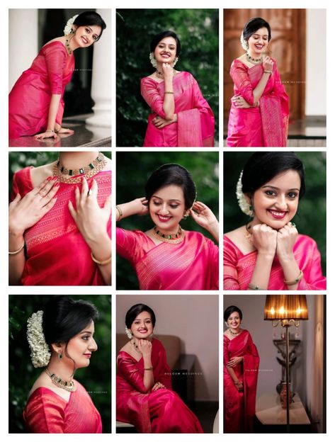 Photography Poses For Women In Saree, Wedding Saree Poses Photoshoot Ideas, Saree Poses For Bride, Photo Pose For Women In Saree, Single Poses For Women In Traditional, Bride Photoshoot Poses Indian Saree, Pongal Saree Poses, Saree Stills For Photoshoot, Photo Saree Poses