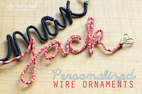 Bend wire into personalized ornaments. | 33 Adorable And Creative DIY Ornaments Inexpensive Diy Gifts, Name Ornaments, Craft Ornaments, Wire Ornaments, Wire Craft, Ornament Tutorial, Wire Crafts, Personalized Ornaments, Homemade Christmas