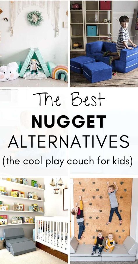 The BEST Nugget Alternative (Play Couch for Kids) Playroom Ideas Nugget, The Nugget Couch Playroom, Playroom Nugget Couch, Nugget Play Couch, Diy Play Couch, Playroom With Nugget Couch, Nugget Couch Accessories, Nugget Playroom Ideas, Diy Nugget Couch