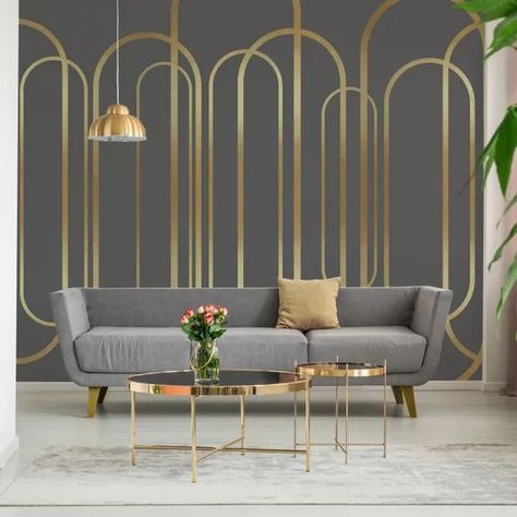 Art Deco Dining Room Interior Design, Art Deco Office Interior, Art Deco Interior Design Modern, Art Deco Interior Living Room, Art Deco Inspired Living Room, Art Deco Cafe, Art Deco Mural, Art Deco Dining Room, Havenly Living Room