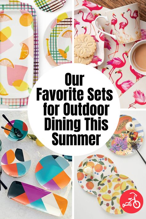 Whether you rock summer nights on the patio or deck, or prefer to adventure in the great outdoors, you need the perfect dining dinnerware to go with it. From melamine plates and bamboo bowls, we’ve rounded up the most festive options for outfitting your outdoor dining space this summer. Outdoor Dishes, Red Tricycle, Shower Jellies, Outdoor Dinnerware, Pattern Activities, Outdoor Dining Spaces, Handmade Plates, Diy Water, Picnic Set