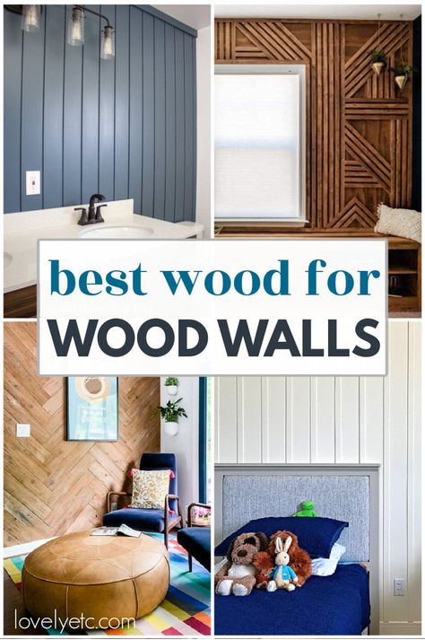 Types Of Accent Walls, Types Of Wall Paneling, Diy Wood Accent Wall, Wood Accent Walls, Wall Behind Bed, Accent Wall Entryway, Wood Wall Covering, Wooden Accent Wall, Plywood Interior