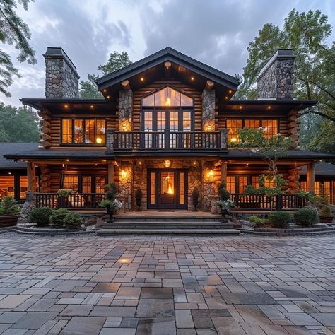 Log Cabins Exterior, Mountain Dream Homes, Pergola Ideas, Dream Life House, Modern Mountain Home, Store Hacks, Dollar Store Hacks, Ranch Style Homes, Village House Design