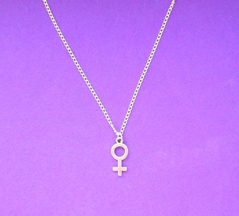 Small Venus Charm Necklace, Feminist Venus Symbol Necklace, Feminist Necklace, Sterling Silver Necklace by catfightback on Etsy https://www.etsy.com/listing/184043864/small-venus-charm-necklace-feminist Feminist Symbol, Feminist Necklace, Queens Of Mewni, Feminist Fashion, Venus Symbol, Harry Potter Merch, Girl Bye, Feminist Jewelry, Necklace Woman