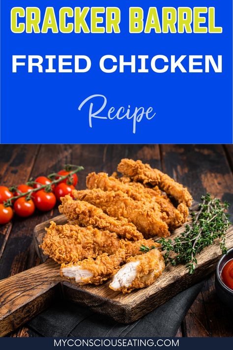 Fried chicken with a sprinkle of herbs Cracker Barrel Fried Chicken Recipe, Cracker Barrel Fried Chicken, Habanero Sauce Recipe, Cracker Barrel Copycat, Cracker Barrel Copycat Recipes, Savory Meatloaf, Homemade Peach Cobbler, Cracker Barrel Recipes, Restaurant Recipes Famous