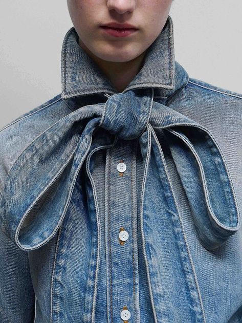 Denim Jacket Designer | Denim pants and skirts for women | Loewe - LOEWE Loewe Jeans, Luxury Washed Denim Blue Denim Jacket, Loewe Denim, Loewe Womenswear, Denim Sweatshirt, Linen Pants Outfit, Luxury Long Sleeve Garment-dyed Denim Jacket, Denim Art, Technology Fashion