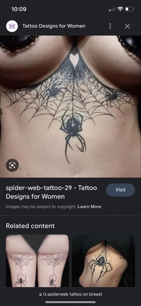 Women’s Spider Web Tattoo, Sternum Web Tattoo, Gothic Stomach Tattoos Women, Spiderweb Tattoo Sternum, Sternum Spider Web Tattoo, Alt Stomach Tattoos, Sternum Word Tattoo Women, Goth Stomach Tattoos For Women, Pelvic Tattoo Women