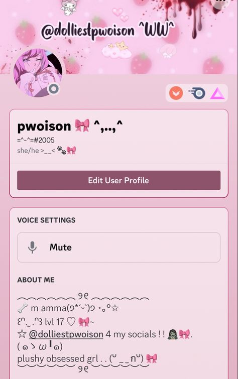 discord profile aesthetic cutecore kawaiicore cute cutegore aesthetic discord profile cute banner pink soft kawaiicore soft aesthetic discord profile Kawaii Discord Bio, Bios For Best Friends, Matching Bios For Best Friends, Matching Bios, Matching Bio, Discord Bio, Aesthetic Discord, Discord Ideas, Discord Layout