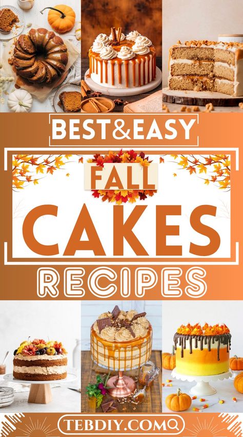 14 Best Fall Cakes To Spread The Taste Of Delight Around Fall Cake Recipes Easy, Holiday Cakes Thanksgiving, Fall Cakes Recipes, Fall Desserts Cake, Thanksgiving Desserts Cake, Fall Cakes Decorating, Bacon Cake, Candy Corn Cake, Cakes At Home