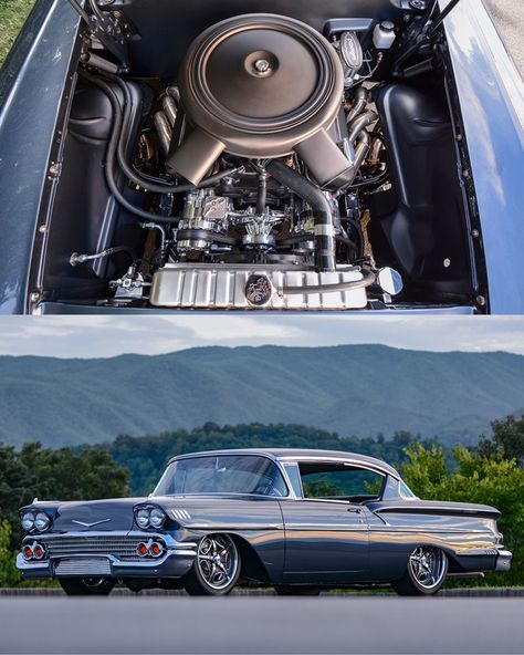 Can you have it all with one car? You can if you build it... #ModernRodding - This '58 Bel-Air sits on @ridetech suspension, with a @chevroletperformance big-block backed by a @tremecperformance TKX 5-speed with a @McLeod clutch. - #carporn #chevy #classiccar #vintagecar #classicdriver #classiccars #carshow #motordistrict #oldcars #vintagecars #musclecars #chevrolet 1958 Chevy Bel Air, Custom Consoles, Crate Engines, Vintage Muscle, Chevy Bel Air, Rolling Stock, Car Guys, Classic Trucks, Audio System