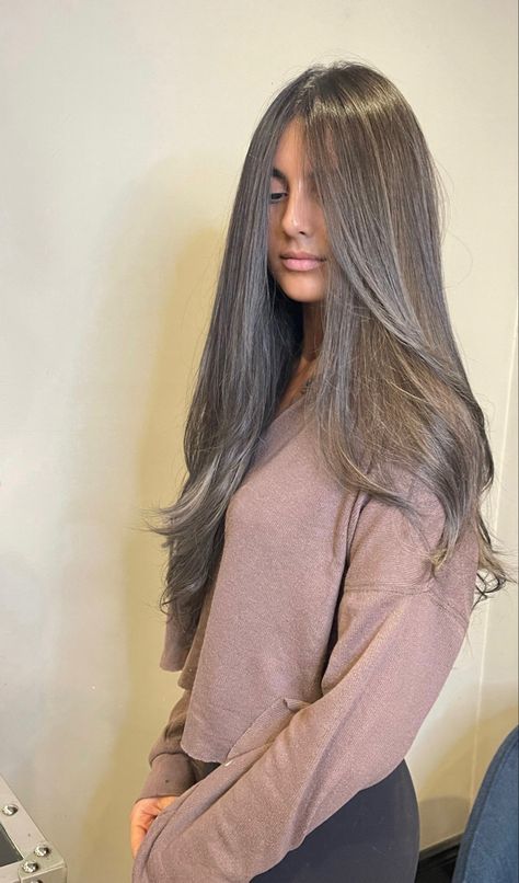 Long Ash Brown Hair, Ash Brown Hair Black Women, Ash Brown Hair Extensions, Grayish Brown Hair, Brown Hair Chart, Medium Ash Brown Hair Color, Dark Ash Blonde Hair Color, Pixie Haircut Fine, Ash Brown Hair Dye