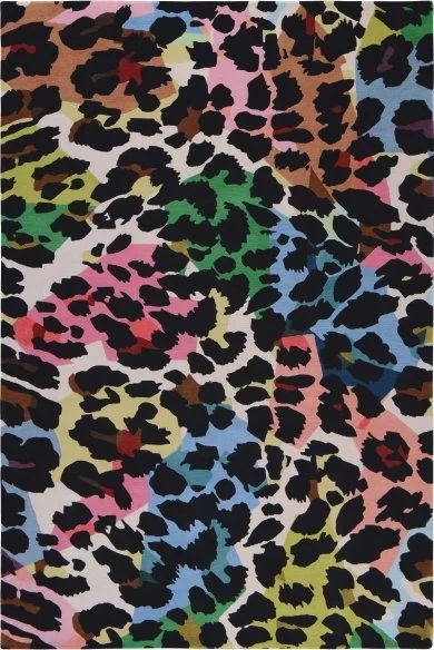 Kaleidoscope Leopard | The Rug Company Leopard Rug, Bright Rugs, Playful Palette, Colorful Animal Print, Paint Stripes, Colorful Animals, Rug Company, A Collage, Perfect Rug