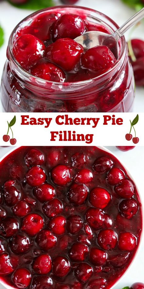 Cherry Pie Filling With Frozen Cherries, Pie Cherries Recipes, Canning Cherry Pie Filling Recipes, Homemade Cherry Pie Filling Recipes Easy, Cherry Pie Filling Recipes Homemade, Pie Fillings Sweet, Diy Cherry Pie Filling, Frozen Cherries What To Do With, Best Cherry Pie Filling