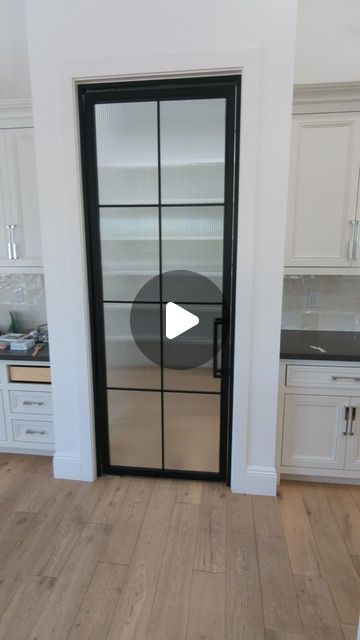 Steel & Stone on Instagram: "Pivot self closing pantry doors are a must have ! Love the functionality on top of the show stopping look they add to the kitchen !" Contemporary Pantry Door, Kitchen Pantry Sliding Door, Black Kitchen Pantry Doors, Pantry Doors Ideas Kitchen, Pantry Doors Ideas, Black Pantry Door, Modern Pantry Door, Kitchen Pantry Door, Pantry Door Ideas