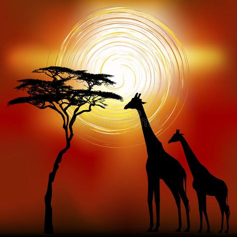 Future Artwork, Desert Paintings, African Desert, Grass Silhouette, African Giraffe, African Landscape, Africa Photography, Sunset Time, Namib Desert